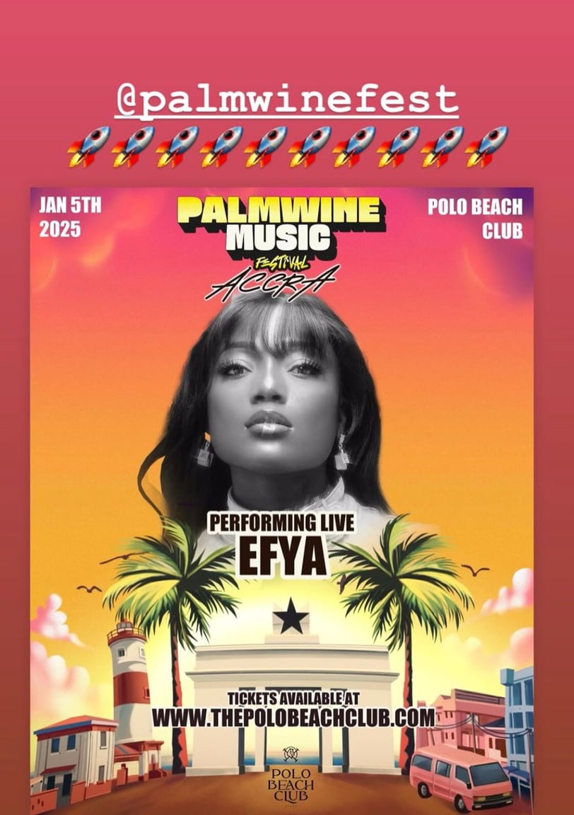Efya Nocturnal on one of the Palm Wine Fest 2024 posters.