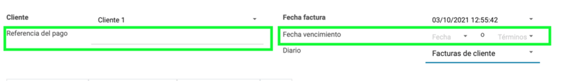 referencia de pago y fecha de vencimiento