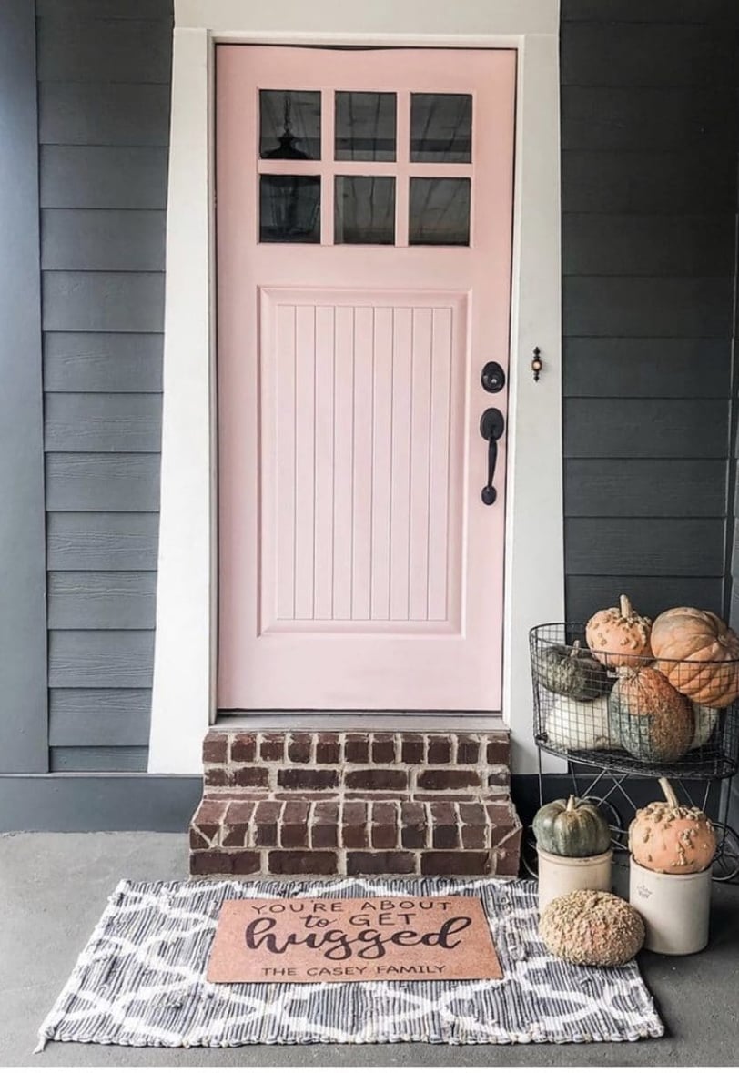 pink front door  