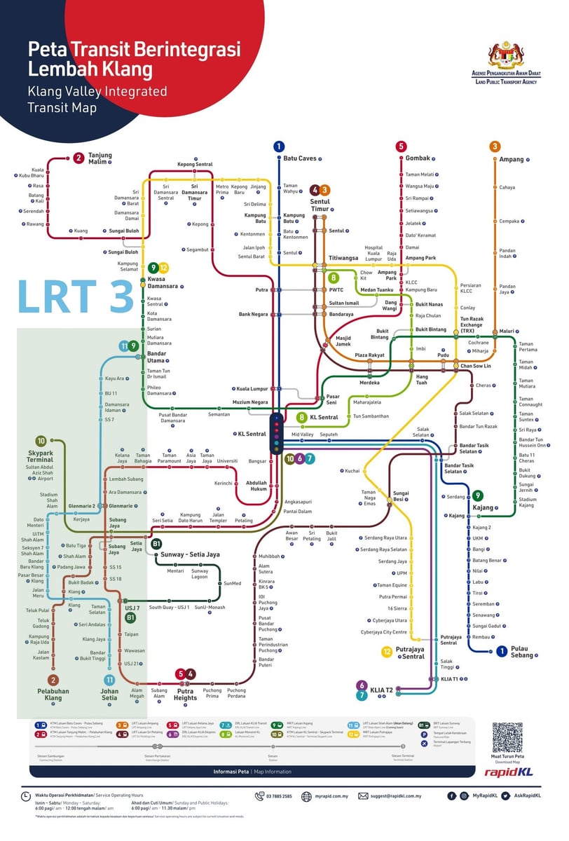 LRT3 transit map