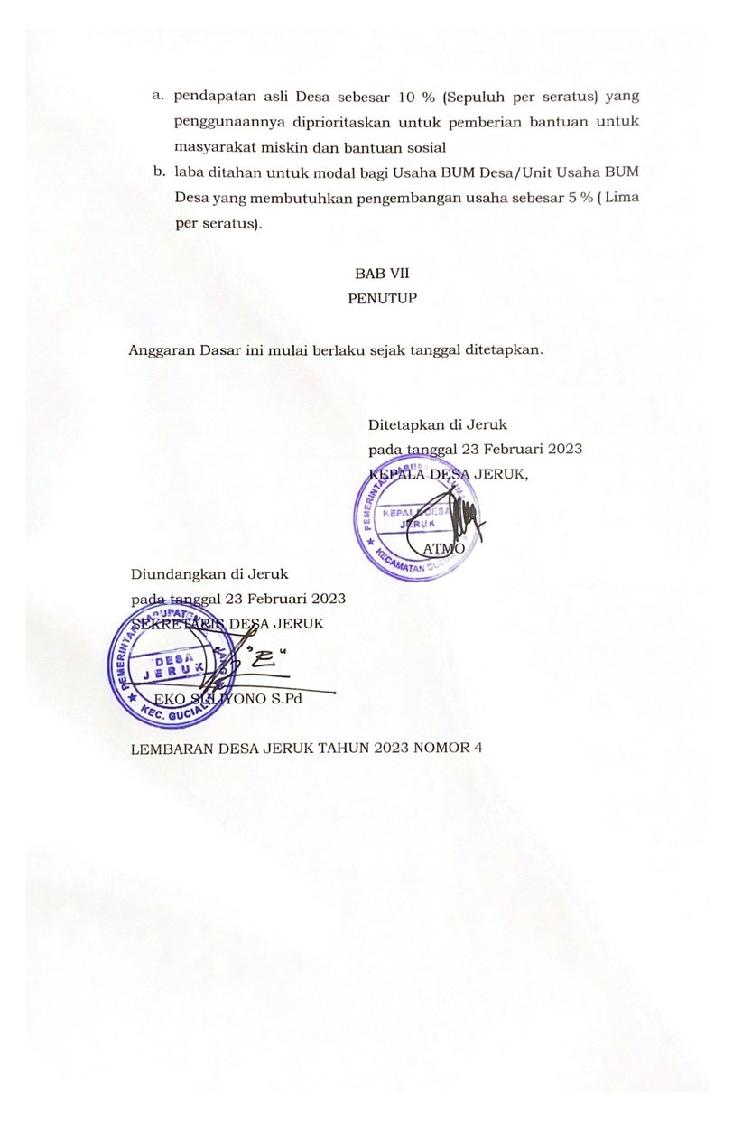 Halaman 23 - Anggaran Dasar BUMDes Idaman Sejati