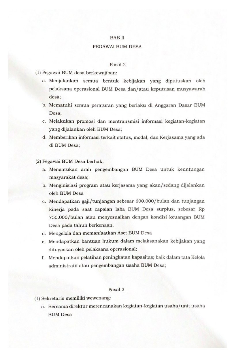 Halaman 3 - Anggaran Rumah Tangga BUMDes Idaman Sejati