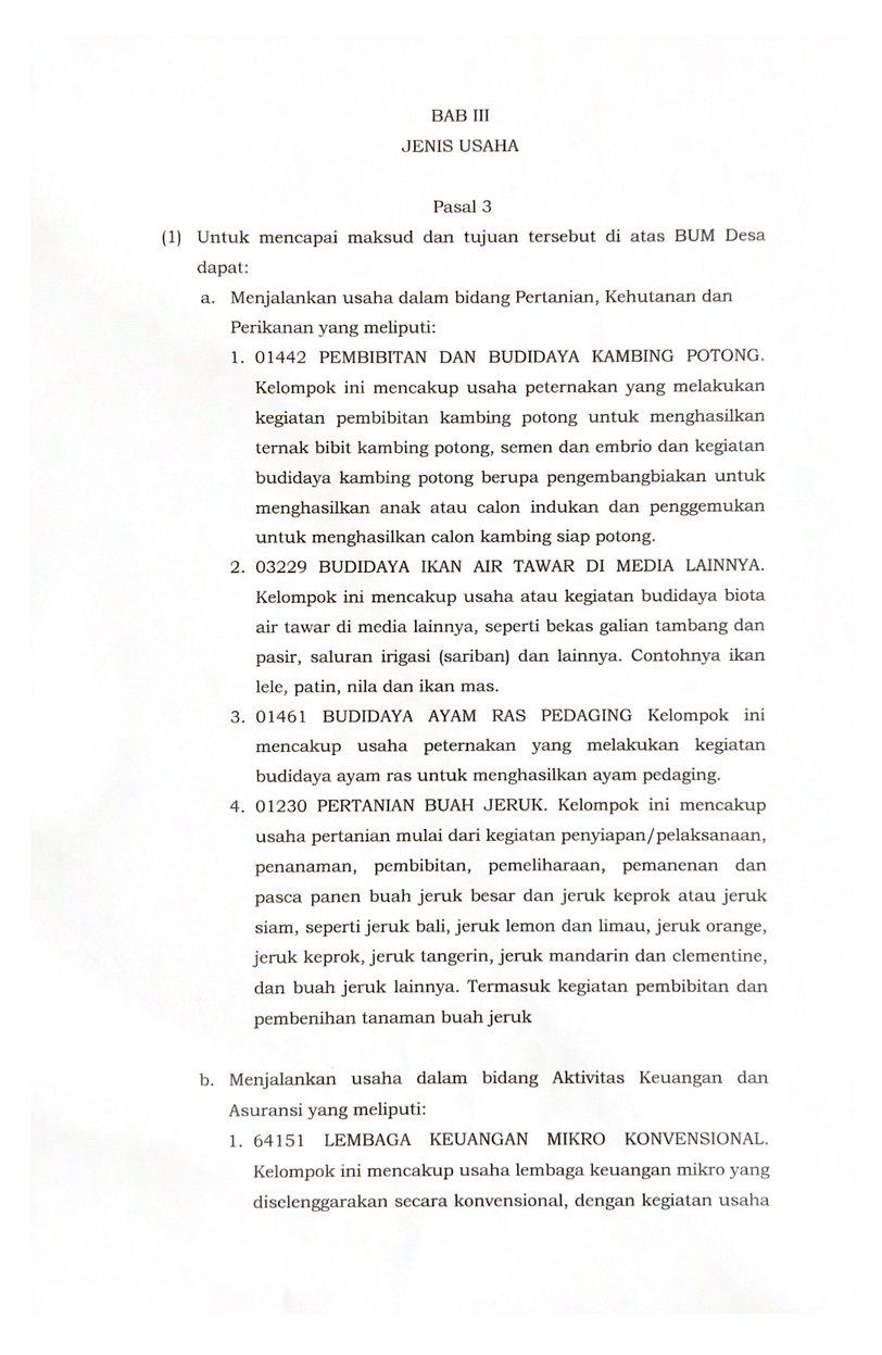 Halaman 3 - Anggaran Dasar BUMDes Idaman Sejati