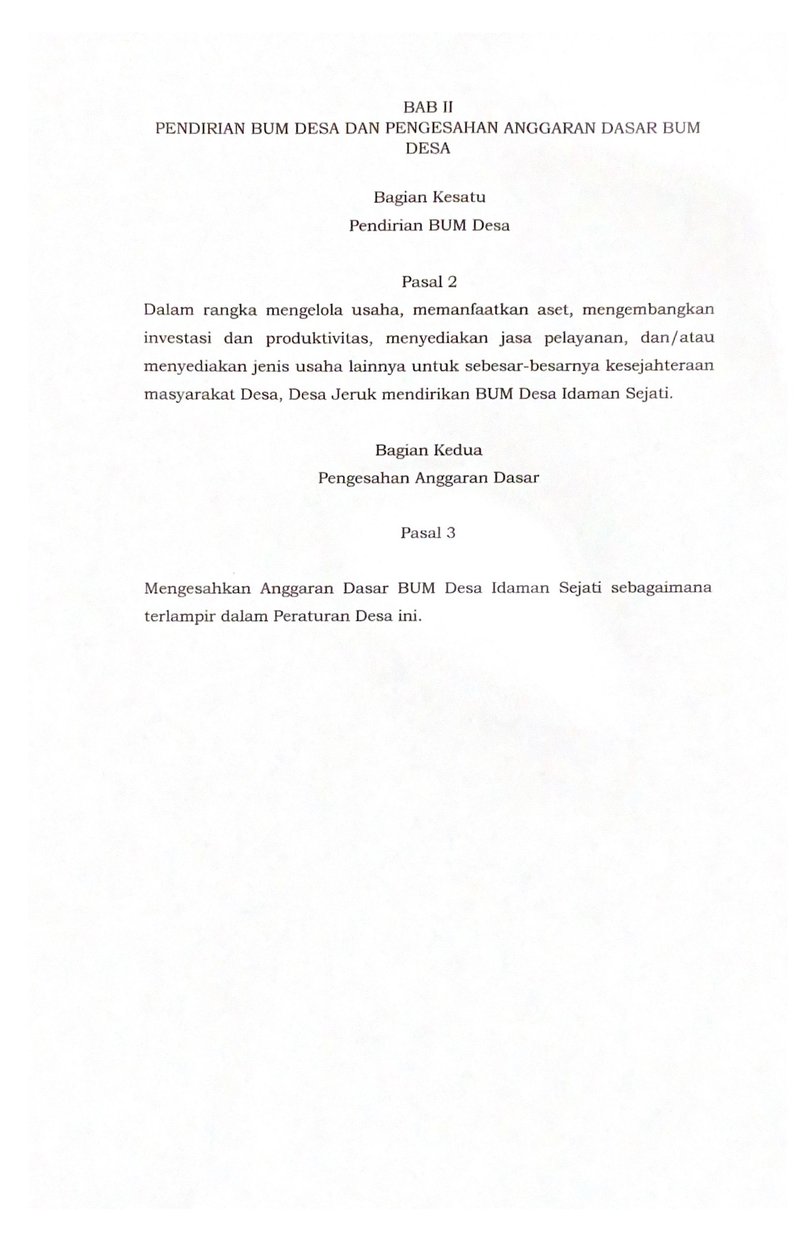Halaman 4 - Surat Keputusan Pendirian BUMDes Idaman Sejati