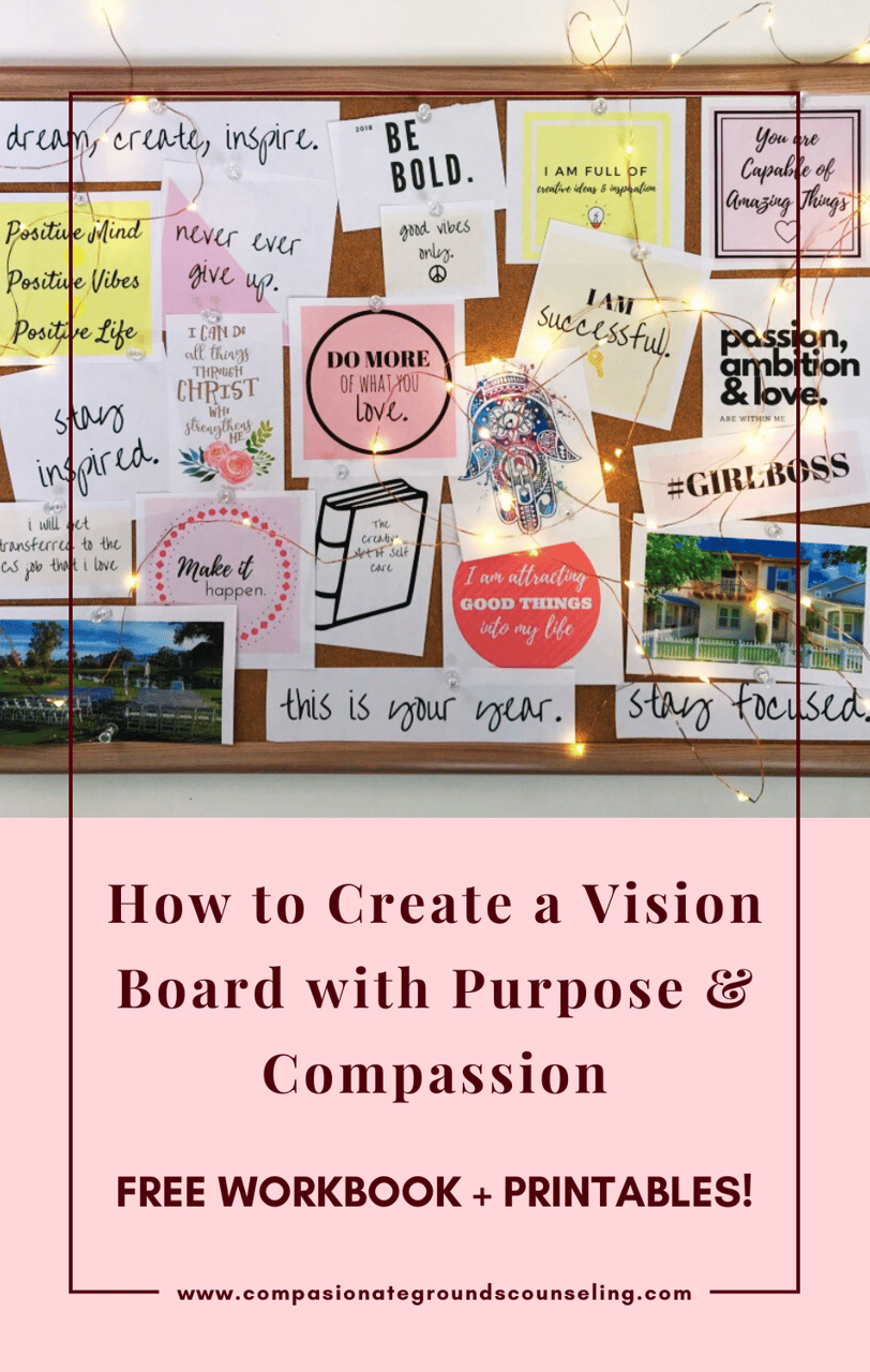 how to create a vision board using free vision board workbook