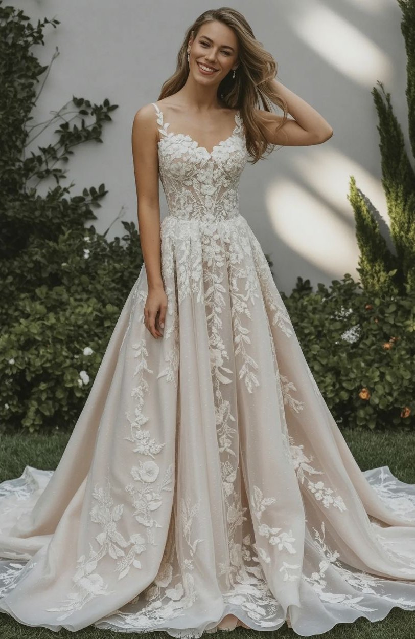 Beaded Pearl Back wedding dress