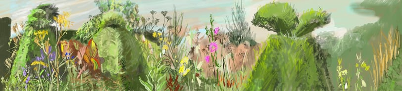Digital drawing - God morning Great Dixter
