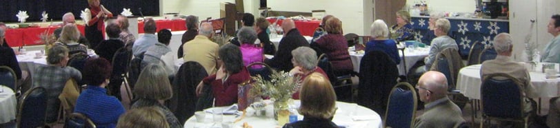 Neighbors gathered at a fundraising event