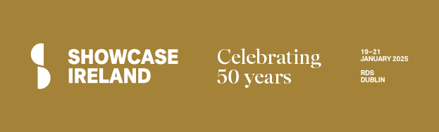Banner for Showcase Ireland, celebrating 50 years. Event dates are 19–21 January 2025, at RDS Dublin