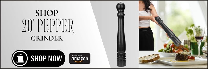 a woman holding a PEPPER GRINDER