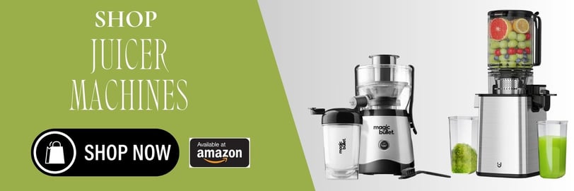 2 juicers with a green background 