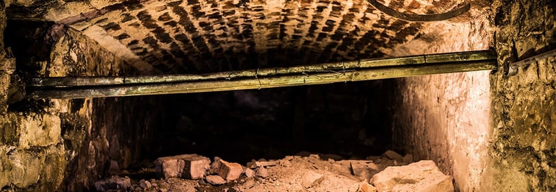 rubbles in an underground room 