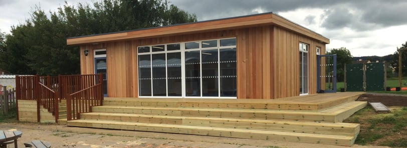 school classroom with decking