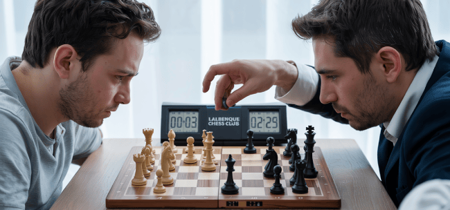 échecs et pendule, le temps passe vite