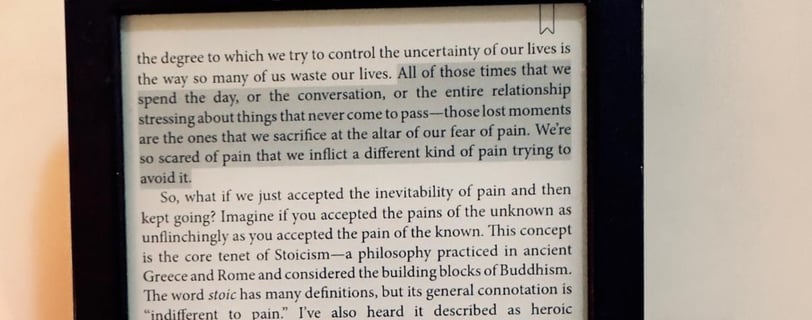 A quote on living in the present from the "Book of Moods"