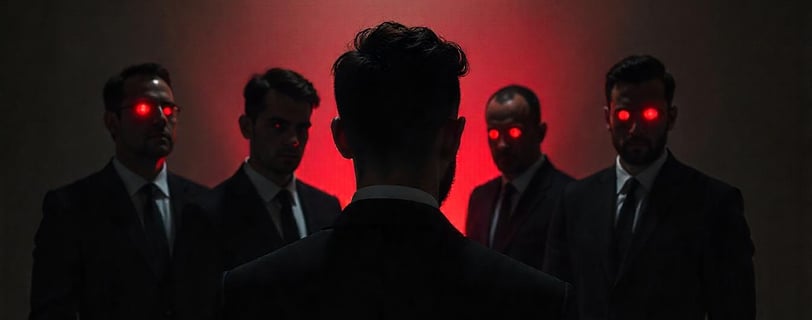 evil men red eyes blog video