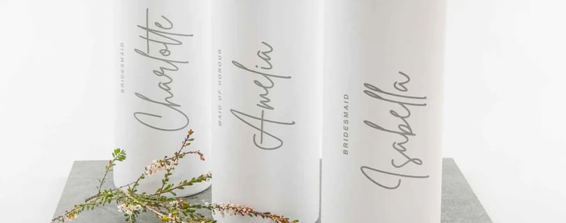 Personalised water bottles for wedding favour gift