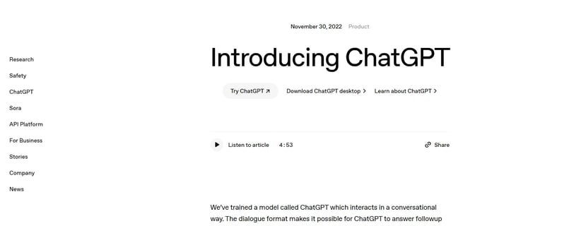 ChatGPT from OpenAI