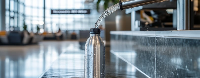 a water bottle with water flowing out of it