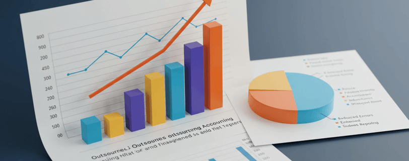 Charts and business metrics showing growing results