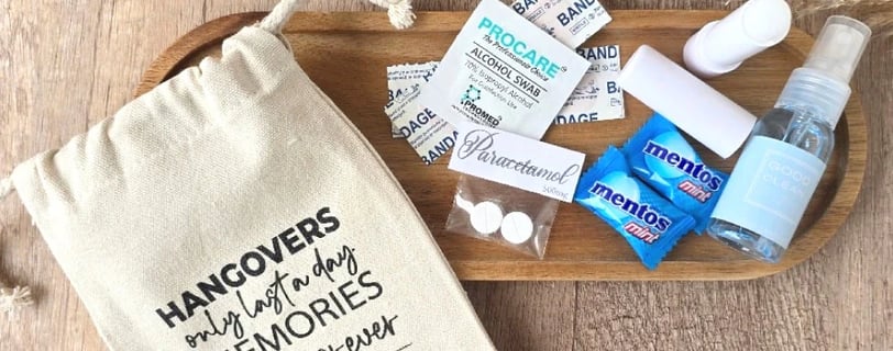 Hangover kit wedding favour