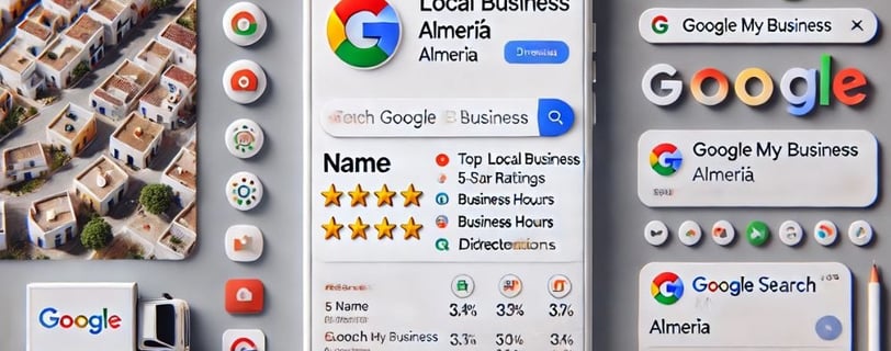 Resultados de búsqueda de Google con un negocio de Almería en el primer lugar.