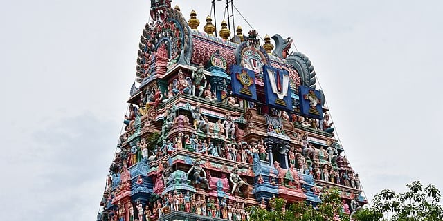 colourful gopuram - dravidian style