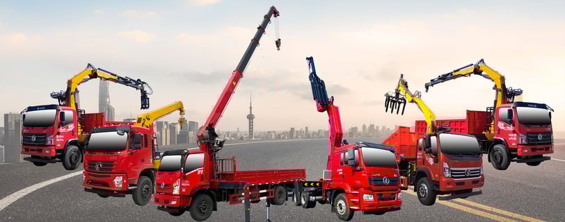 All of our loader cranes display diagrams, including folding arm truck mounted cranes and telescopic boom truck mounted crane