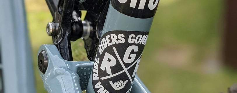 a bicycle with a rock star sticker on it