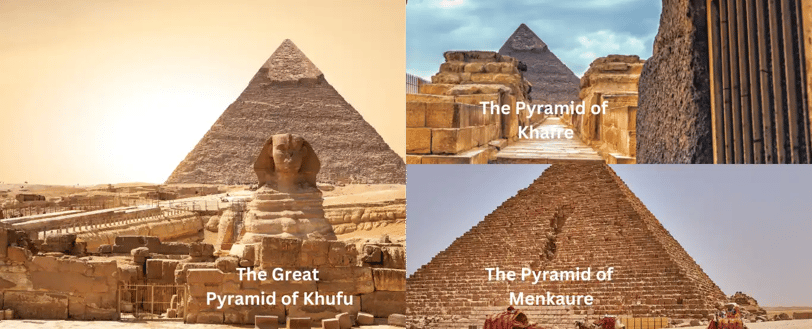 The three main pyramids, featured on MyTripJunction.com travel blog.