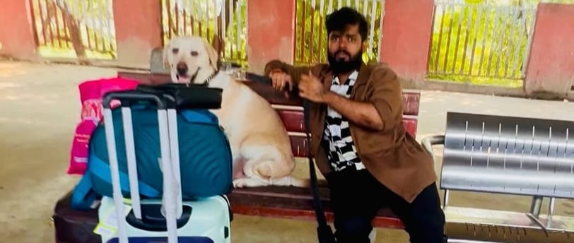 Tanish the founder and LucyFur the chief tasting officer sitting on patna railway station