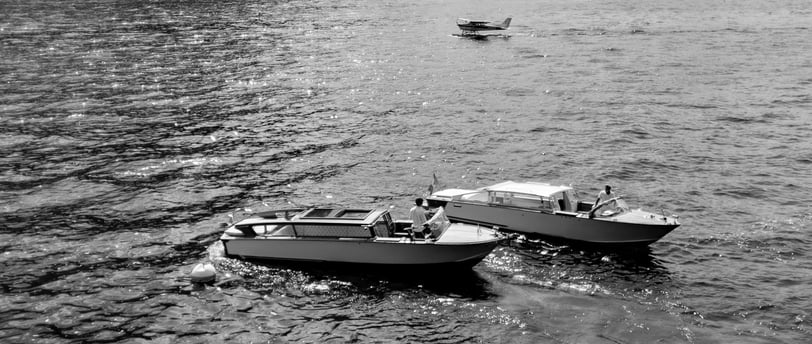 Boats on Lake Como and sea plane during the Fuori Concorso
