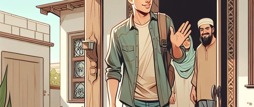 jovem saindo da casa dos pais