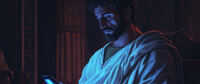 a man in a robe is holding a cell phone