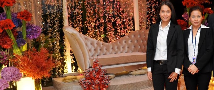 well dressed hospitality team in wedding event