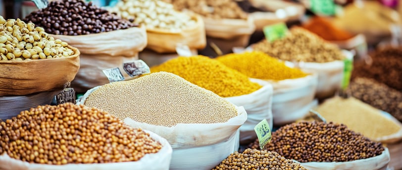 soybeans grains and others symbolizing commodity investing