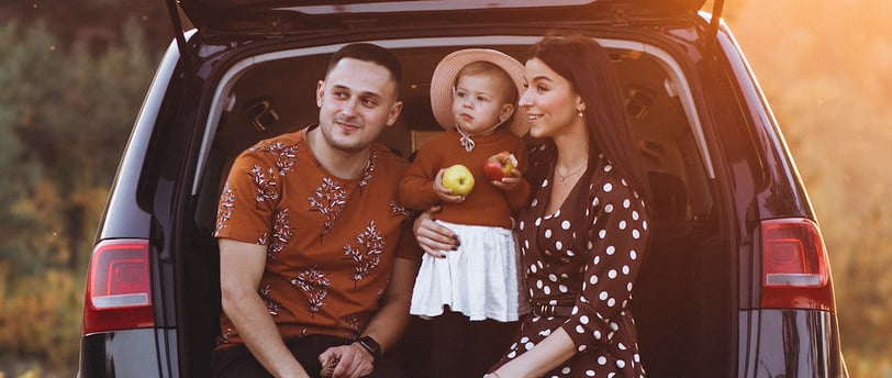 Familia en automóvil