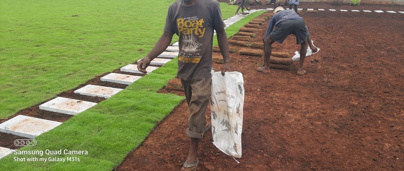 grass tiles installation