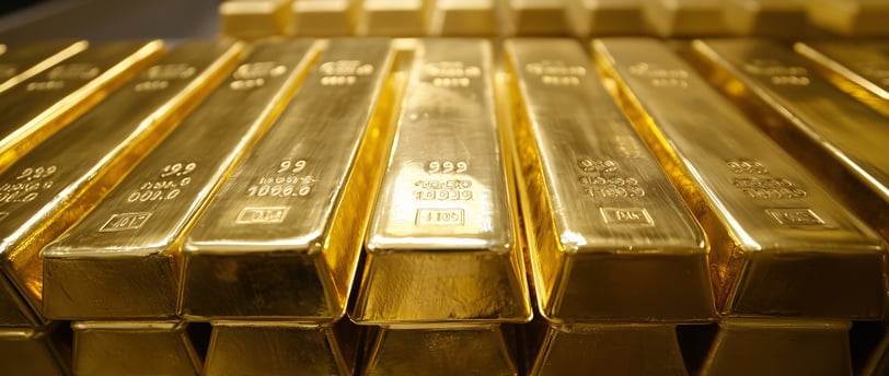 high quality gold bullion bars in stacks