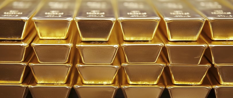 high quality gold bullion bars in multiple stacks