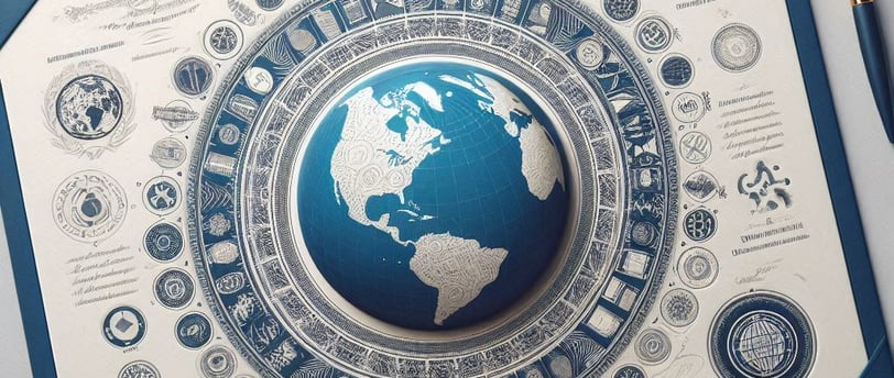 traducao-de-diplomas-com-certificado-mostrando-um-globo-e-papeis