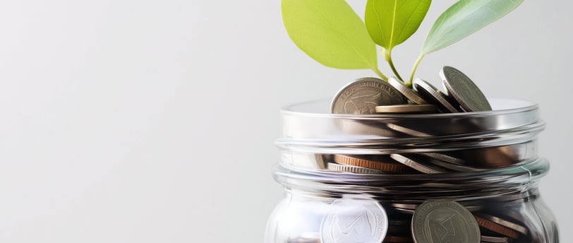 big jar full of coins symbolizing a secure financial future