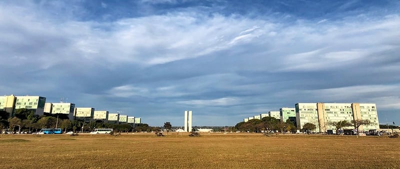 Esplanada dos Ministérios, em Brasília/Brasil