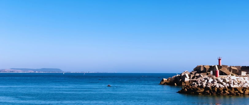 Vista da chegada ao porto de Cádiz do navio.