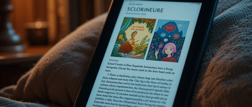 kindle colorsot sobre uma almofada