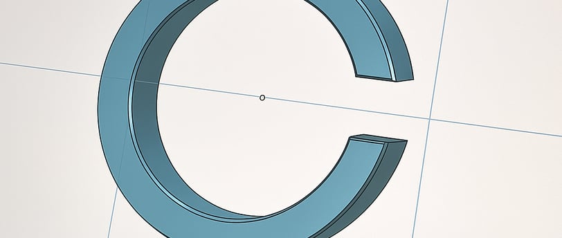 Diseño técnico en CAD de una abrazadera circular personalizada para impresión 3D