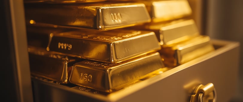 gold bars in a safety vault storage