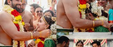 Sharing garland to each other in a wedding