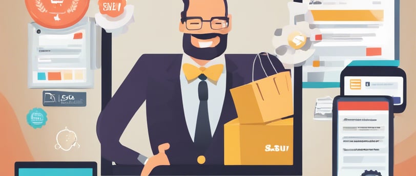 a businessman with a beard, holding a box