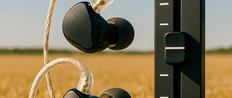 Profesyonel sahne kullanımına uygun in-ear kulaklıkları gösteren detaylı görsel.